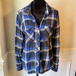 Bella Dahl Plaid Button Down Flannel Top